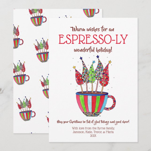 Cartão de Férias das Árvores de Natal do Espresso  (Frente/Verso)