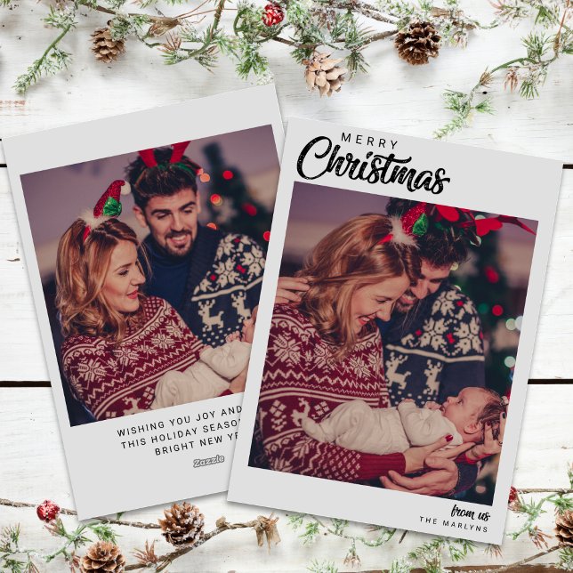 Cartão de Férias de 2 Fotos da Família Natal Minim (Criador carregado)