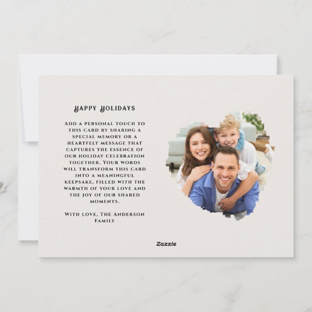 Cartão de Férias de 4 Fotografias Simples de Natal (Verso)