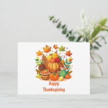 Cartão de Férias de Ação de Graças