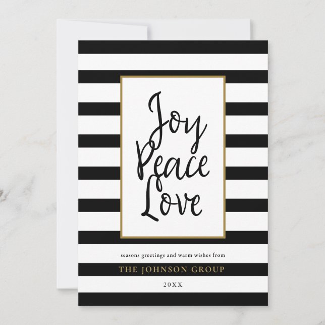 Cartão de Férias de Amor de Paz para o Escritório  (Frente)