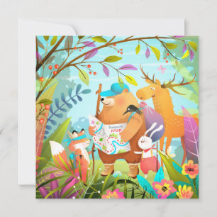 Cartão de Férias de Animais Cachinhos