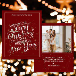 Cartão de Férias de Ano Novo de Natal Feliz