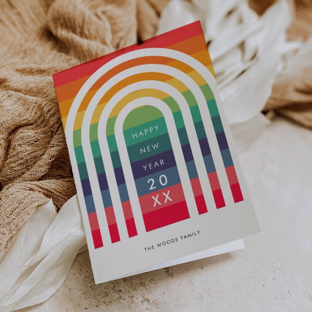 Cartão de Férias de Ano Novo do design Arco Modern (Criador carregado)