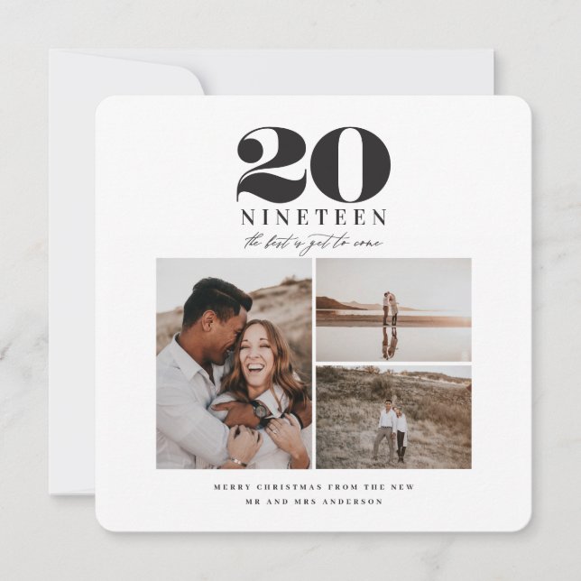 Cartão de férias de ano novo para fotografia (Frente)