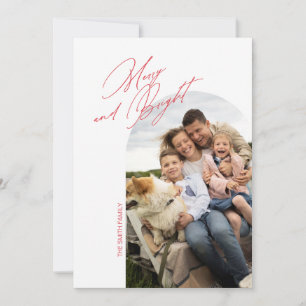 Cartão de Férias de Arco Simples Alegre e Brilhant