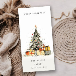 Cartão de Férias de Árvore de Natal Moderno, Desco
