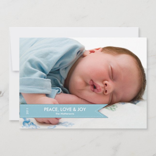 Cartão de Férias de Banner Simples (Frente)