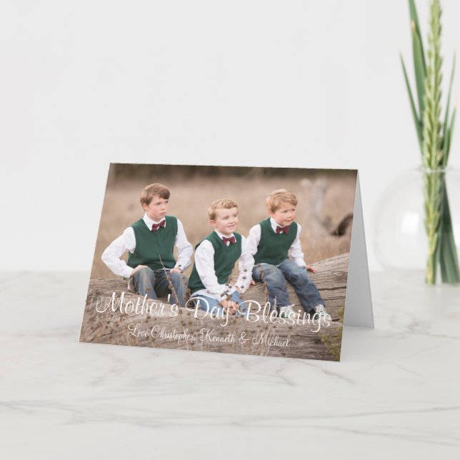 Cartão de Férias de Blessings para dias de as mães (Frente)