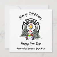 Cartão de Férias de Bombeiros de Natal