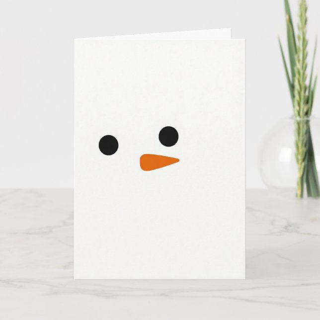 Cartão de Férias de Boneco de Neve Fofo (Frente)