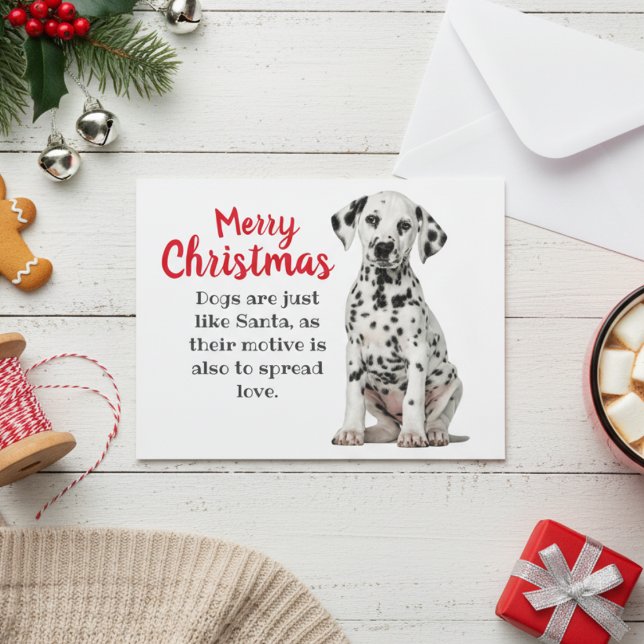 Cartão de Férias de Cão Dalmático (Dalmatian Dog Holiday Card)