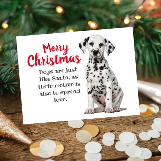 Cartão de Férias de Cão Dalmático (Dalmatian Dog Holiday Card)