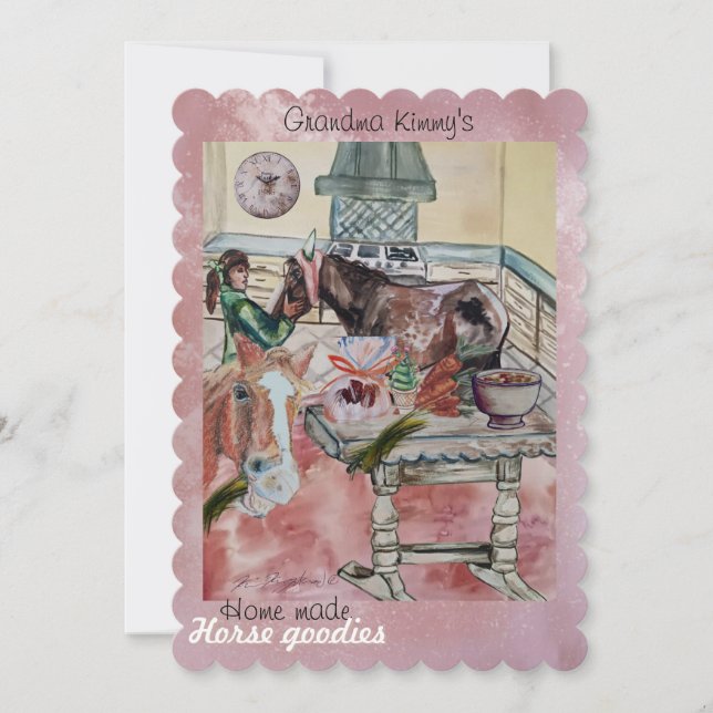 cartão de férias de cavalo feito em casa (Frente)