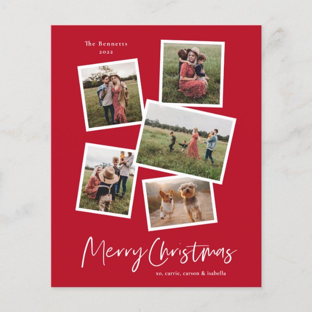 Cartão de Férias de Colagem de Foto Feliz Natal (Frente)