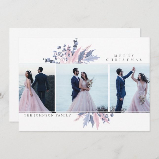 Cartão de férias de Colagem de Fotografias do Past (Frente/Verso)