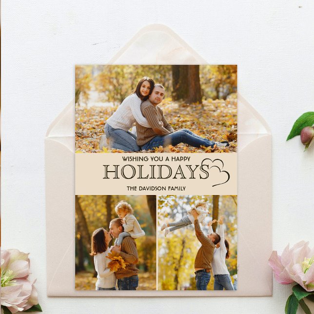 Cartão de Férias de Colagem de Fotografias Elegant (Criador carregado)