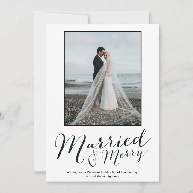 Cartão de Férias de Colagem de Fotos Moderno Recém (Frente)