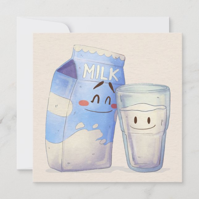 Cartão de Férias de Comida Kawaii (Frente)