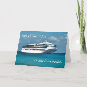 Cartão de Férias de Cruzeiro com Navio de Cruzei