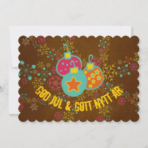 Cartão de Férias de Deus Jul & Gott Nytt År