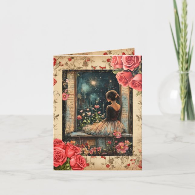 Cartão de Férias de Dia dos Namorados de Menina Vi (Frente)