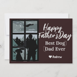 cartão de férias de dia dos pais silhueta do pai e