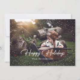 Cartão de Férias de Estrelas de Neve Vermelha Cuta