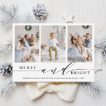 Cartão de Férias de Feliz Elegante e Brito 3<br><div class="desc">Cartão com fotos de férias simples e elegante com um padrão branco de neve no verso. Para personalização mais avançada deste design,  clique no link Personalizar Mais para alterar a fonte,  o tamanho,  a cor,  etc.</div>