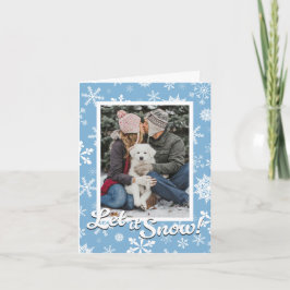 Cartão de Férias de Floco de Neve Deixe Nevar com 