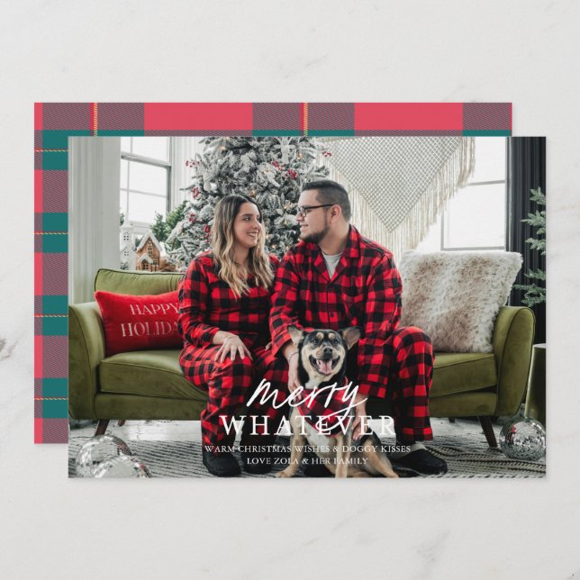 Cartão de Férias de Foto de Animalzinho Bobalhão e (Frente/Verso)