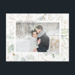 Cartão de Férias de Foto de Botânica Verde Dourada<br><div class="desc">Cartão de férias de foto de botânica verde dourada elegante e moderno. Para personalização mais avançada deste design,  clique no link Personalizar Mais para alterar a fonte,  tamanho,  cor,  etc.</div>