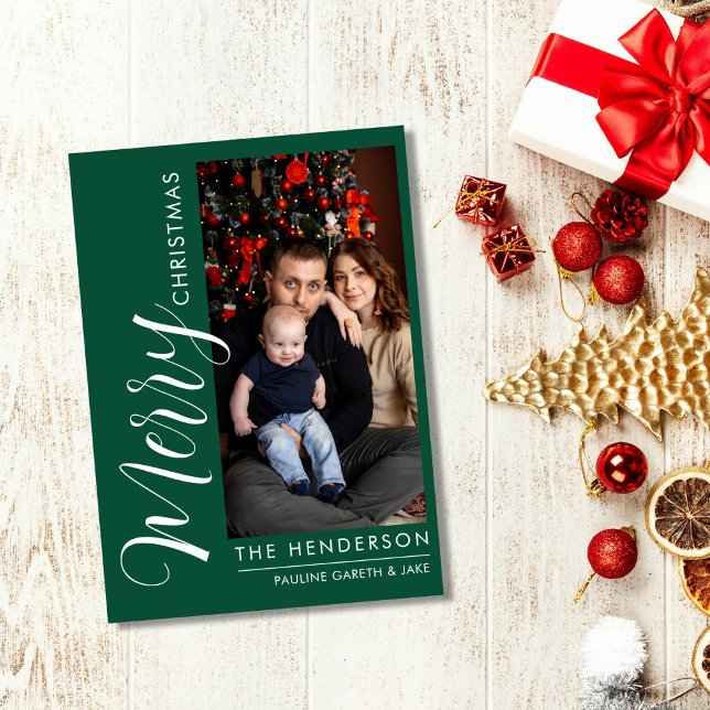 Cartão de Férias de Foto Moderna Elegante | Feliz  (Criador carregado)