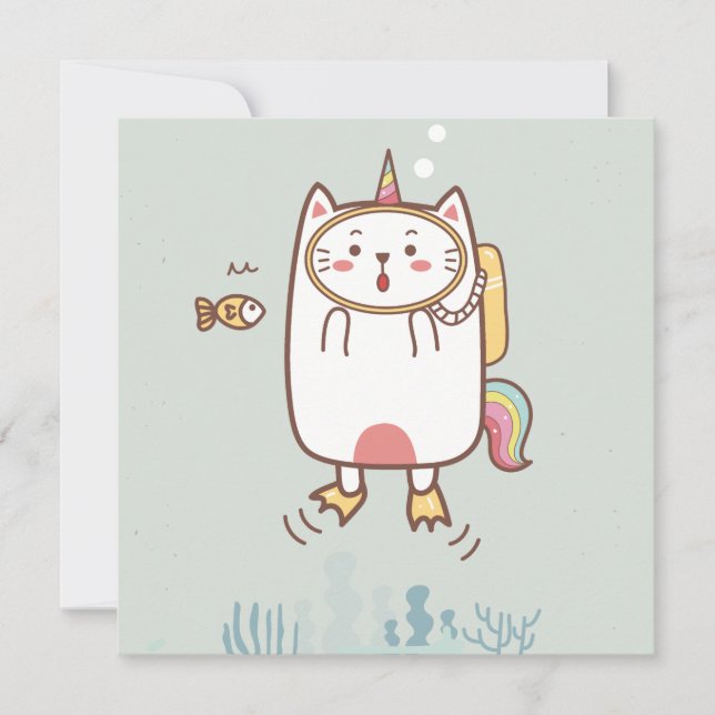 Cartão de Férias de Gatos (Frente)