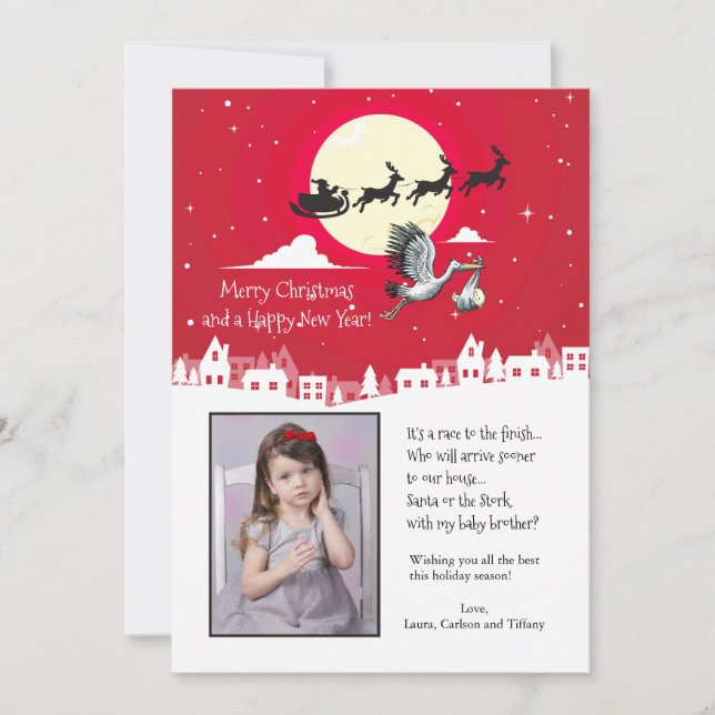 Cartão de Férias de Gravidez de Natal (Frente)