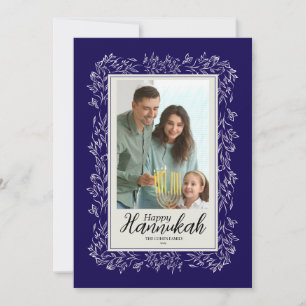 Cartão de Férias de Hannukah com Foto Simples da F