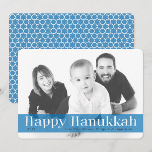 Cartão de Férias de Hanukkah Feliz Moderno com Fot