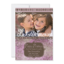 Cartão de Férias de lavanda e Flocos de Neve Casta