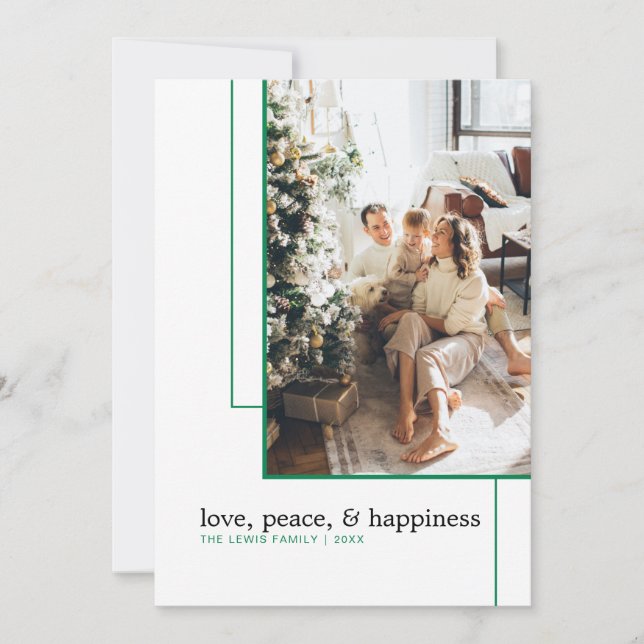 Cartão de Férias de Linha Verde Simples (Frente)