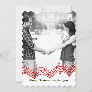 Cartão de Férias de Música do Natal Vermelho