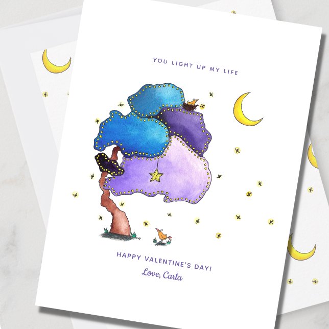 Cartão de Férias de Namorados Fresco Noturno (Criador carregado)