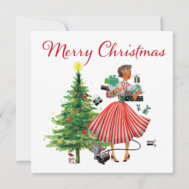 Cartão de Férias de Natais vintages 1950 (Frente)