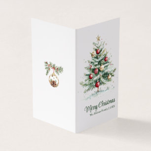 Cartão de Férias de Natal Antigo e Dourado Vintage