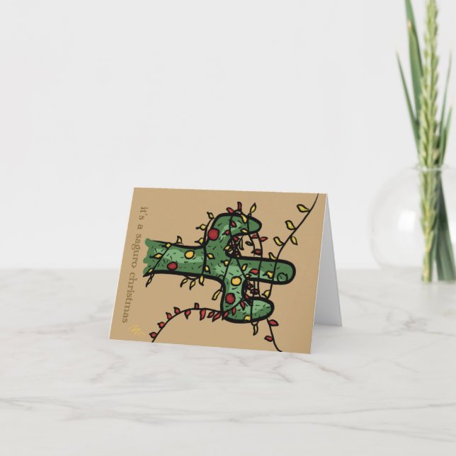 Cartão de Férias de Natal Cactus (Frente)