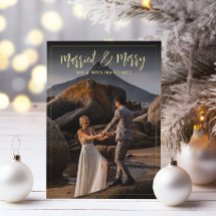 Cartão de Férias de Natal Casado e Feliz