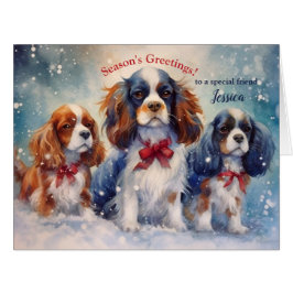 Cartão de Férias de Natal Cavalier King Charles