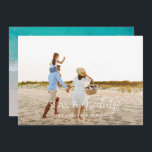 Cartão de Férias de Natal com 1 fotografia, mínimo<br><div class="desc">design de cartão de natal na moda com a combinação de tendências de fontes em negrito e script,  espaço para a sua foto escolhida na frente com a praia e o gráfico do mar ao contrário</div>