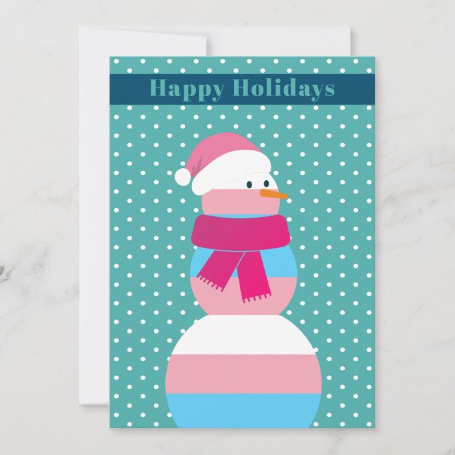 Cartão de Férias de Natal com bandeira transgênero (Frente)