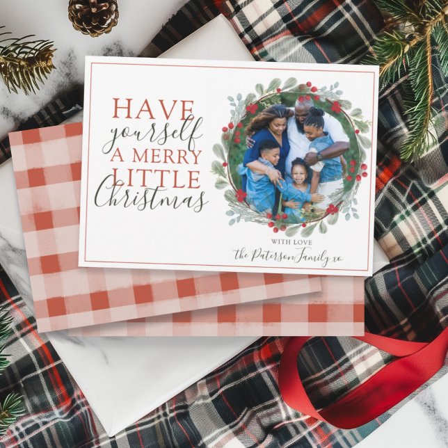 Cartão de Férias de Natal com Fato de Wreath 1 (Criador carregado)