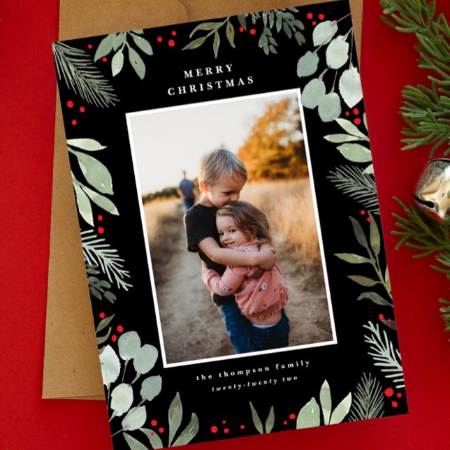 Cartão de Férias de Natal com feliz Watercolor 1 (Criador carregado)